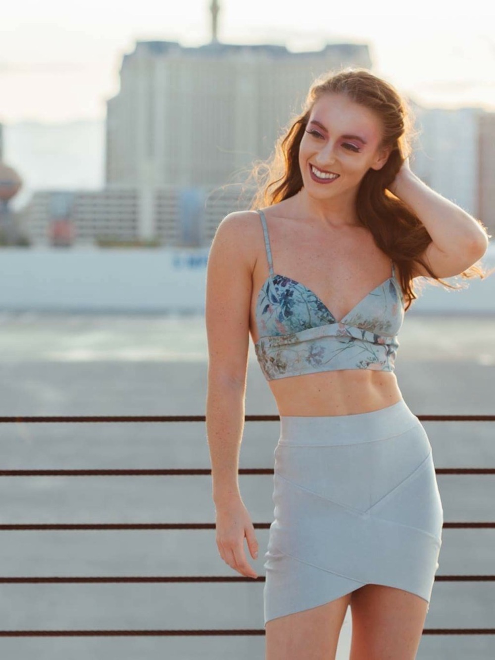 ASOS Light Blue Floral Bralette with Pastel Blooms